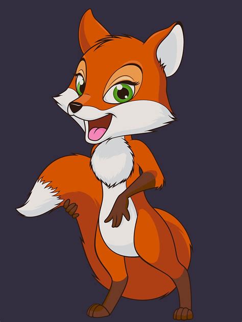 "female fox cartoon character, Cartoon, Fox Cartoon " T-shirt by Halalolo | Redbubble