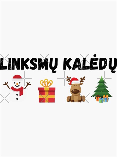 "Merry Christmas in Lithuanian Linksmų Kalėdų" Sticker by mikoala50 | Redbubble