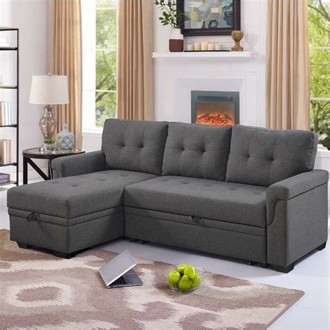 Efim 84" Wide Reversible Sleeper Sofa & Chaise | Sectional sleeper sofa ...