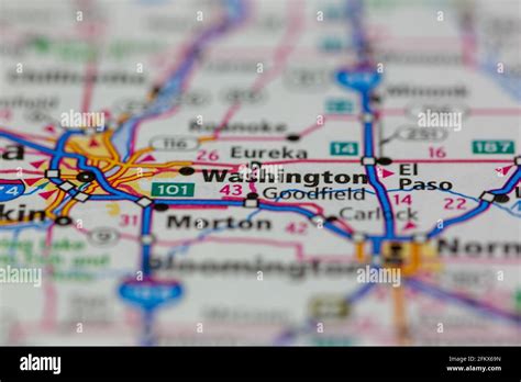 Washington Illinois Shown on a Geography map or road map Stock Photo ...