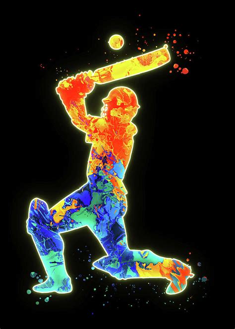 Cricket Player Man Digital Art by Towery Hill - Fine Art America