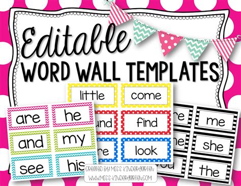 Editable Word Wall Templates! - Miss Kindergarten