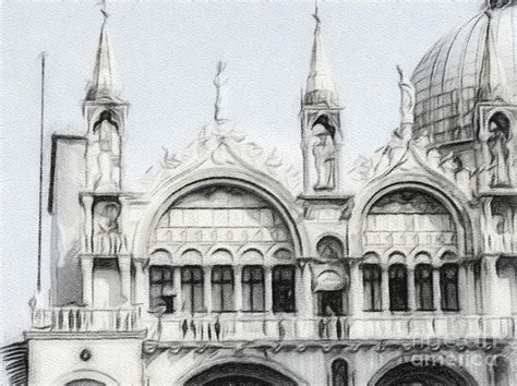 Charcoal Drawing The Histrical Architecture in Venice, Italy Drawing by ...