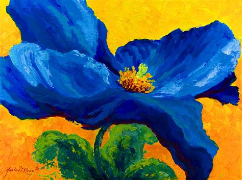 Blue Poppy Painting by Marion Rose - Fine Art America