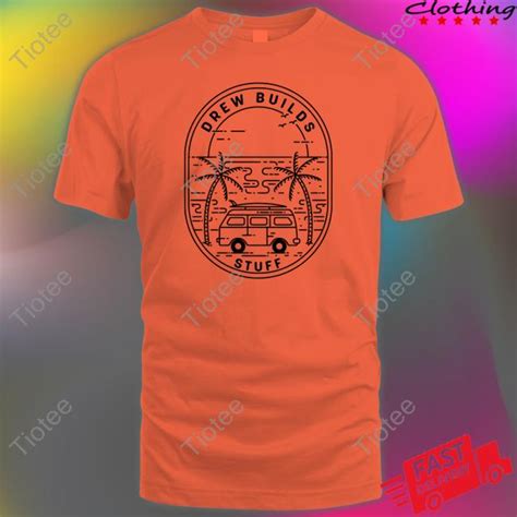 Official Drew Builds Stuff Merch Van Camper Tee Shirt - Tiotee