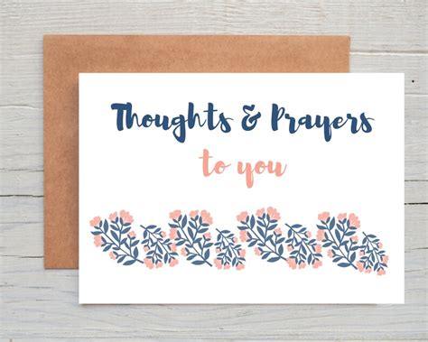 Printable Thoughts and Prayers Card Instant Download | Etsy