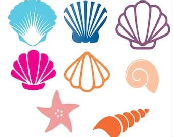 2_24 Marine stencil SVG dxf PNG clipart Sea shell stencil SVG cut file ...