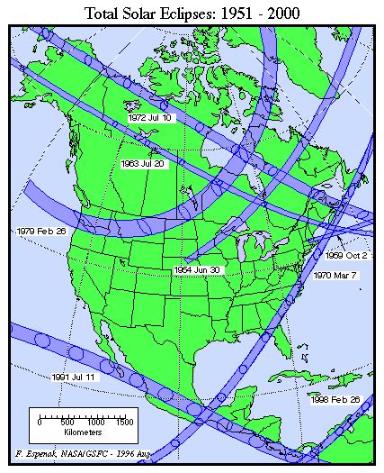 NASA - Maps of Solar Eclipses in North America