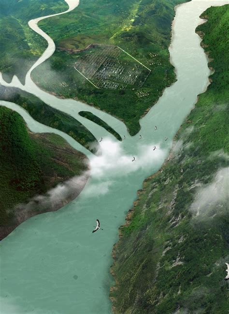 Aerial view of the river 3D | CGTrader