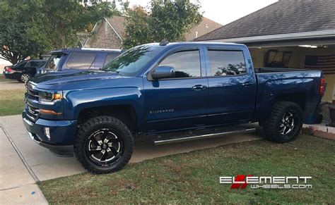 20 inch Fuel Turbo Gloss Black Milled wheels on 2016 Chevy Silverado ...