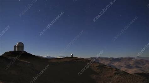 Night sky over La Silla Observatory - Stock Video Clip - K005/8860 - Science Photo Library