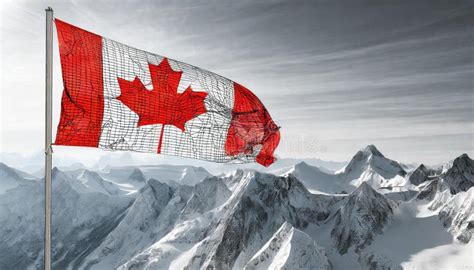 Waving Canada Flag stock illustration. Illustration of canadian - 304438695