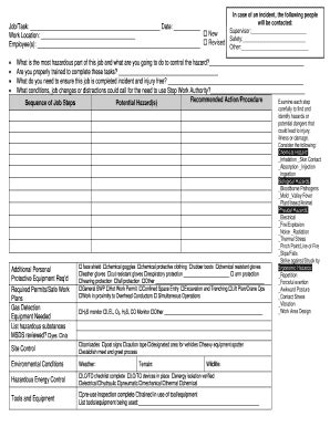 Jha Form Template | DocTemplates