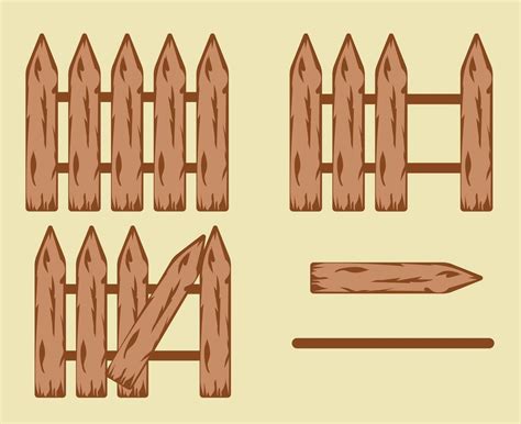 wooden fence. wood texture. elements for the constructor 38242257 Vector Art at Vecteezy