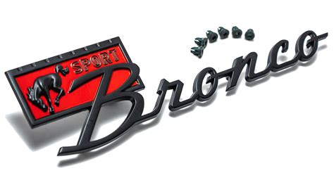 Black Satin Bronco Sport Fender Emblem