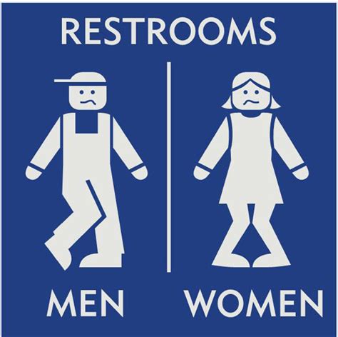 Funny Unisex Bathroom Sign | Novelty Toilet Sign