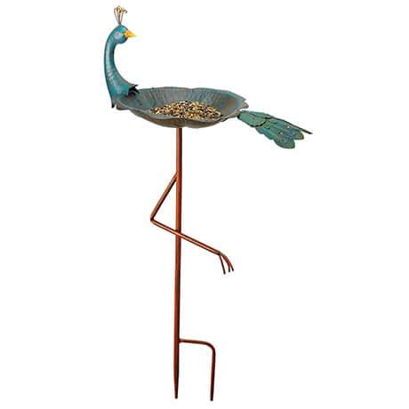 Peacock Bird Feeder Garden Stake | Signals