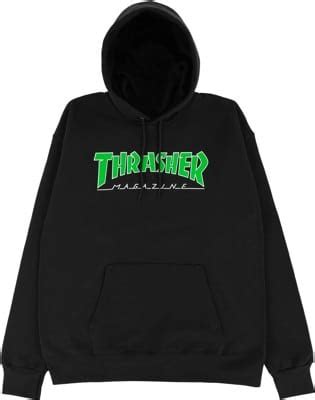 Thrasher Outlined Hoodie - black/green | Tactics