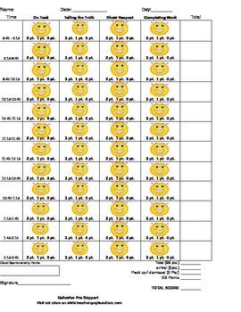 Smiley Face Behavior Chart by Behavior Pro Support | TpT