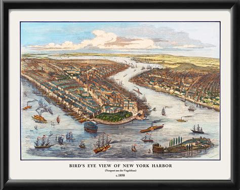 New York City NY 1850 Restored Map | Vintage City Maps