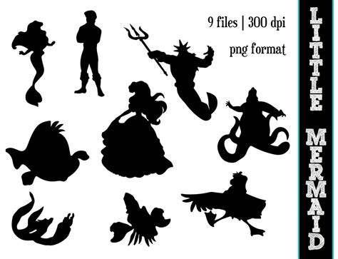 Les Silhouettes de la petite sirène / / Silhouette | Etsy | Silhouettes disney, Silhouette lion ...