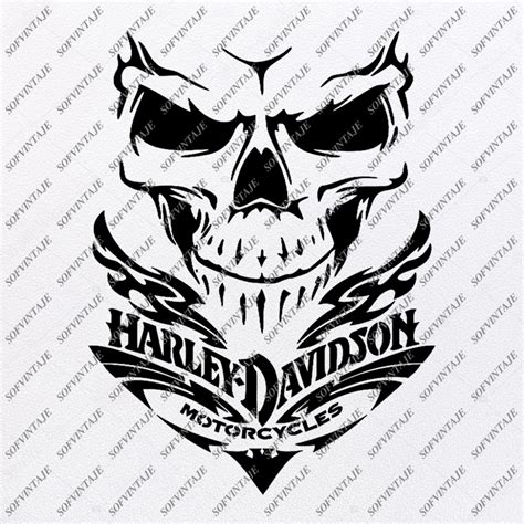 Logo Harley Davidson Skull Svg