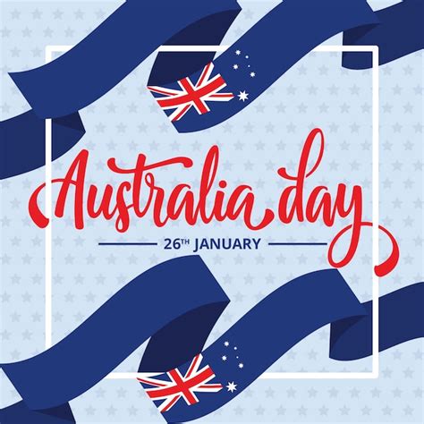 Premium Vector | Australia day with ribbon flags