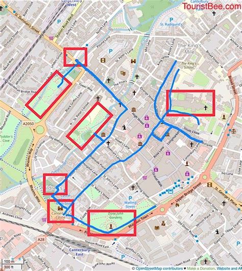 Canterbury, England - Walking Tour Map of Canterbury | TouristBee
