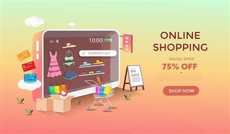 Premium Vector | Online shopping with mobile store design. discount and promotion banner.