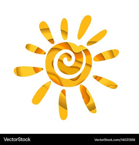 Abstract summer sun logo design Royalty Free Vector Image