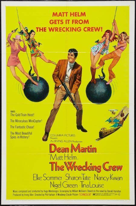 The Wrecking Crew one sheet movie poster. Art by Robert McGinnis. Dean Martin. Matt Helm. Sharon ...