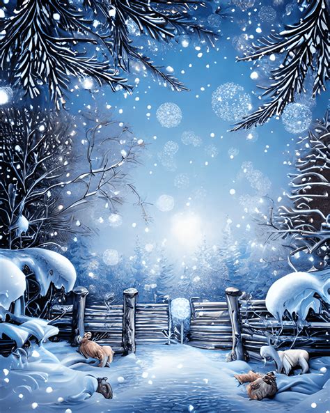 Cartoon Winter Background with Hyper Realistic Intricate Detail ...