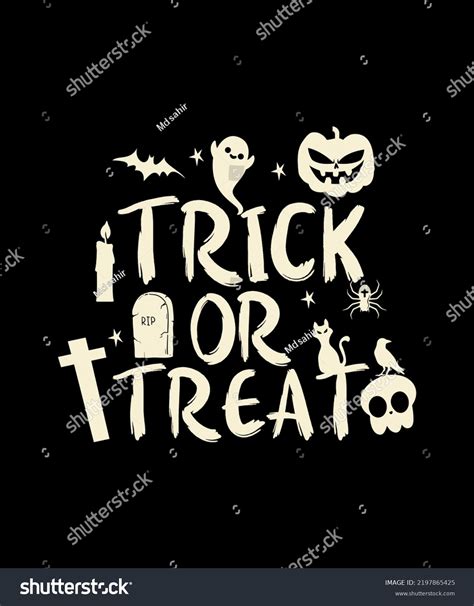 Trick Treat Logo Vector Halloween Tshirt Stock Vector (Royalty Free ...