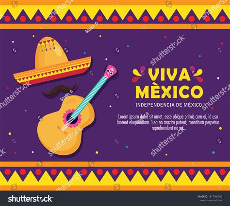 Viva Mexico Happy Independence Day 16 Stock Vector (Royalty Free ...