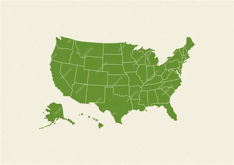 Premium Vector | USA map green isolated on white background