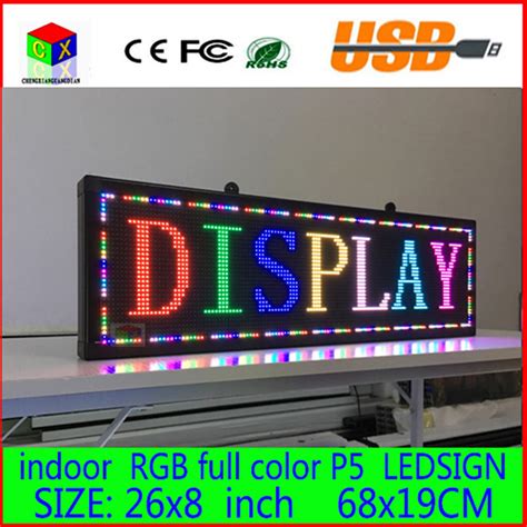 26X8 Inch P5 Indoor Full Color LED Display Scrolling Text RGB LED Open ...