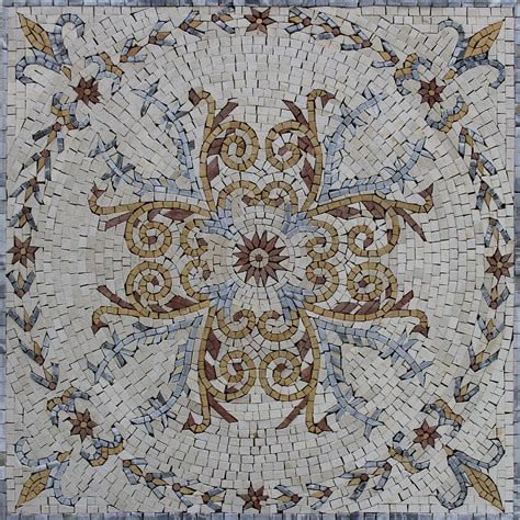 Square Ancient Mosaic Floor Tile | Mosaic Marble