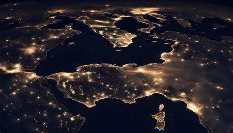 Premium AI Image | Earth at night with city lights