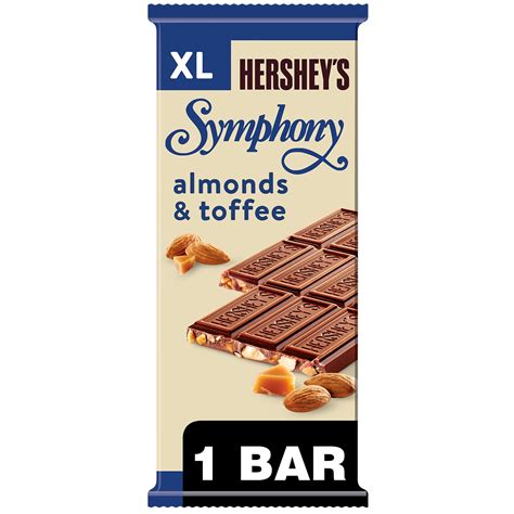 Hershey's Symphony Milk Chocolate, Almonds and Toffee XL Candy, Bar 4.25 oz, 16 Pieces - Walmart.com