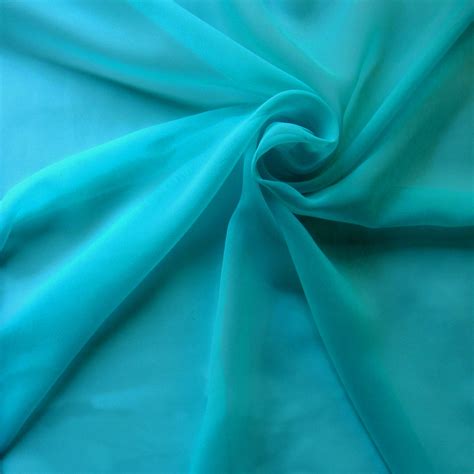 Chiffon Fabric Turquoise, by the yard