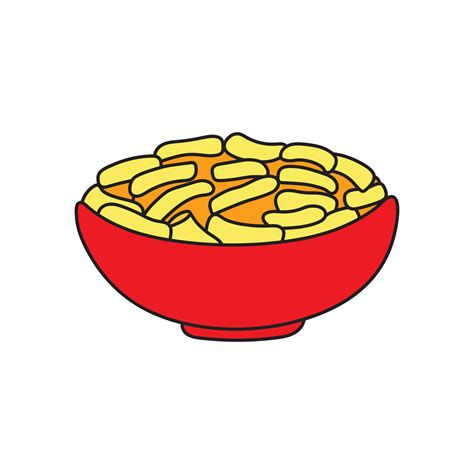 Kids drawing Cartoon Vector illustration mac and cheese icon Isolated ...