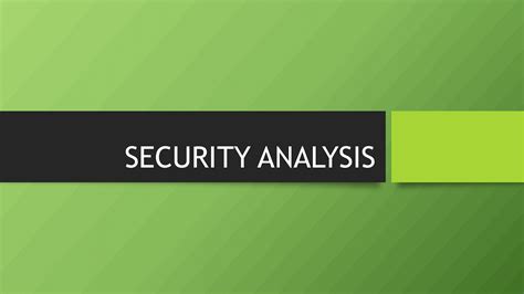 SOLUTION: Security analysis - Studypool