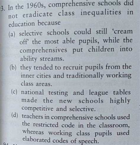 Solved 13. In the 1960s, comprehensive schools did not | Chegg.com