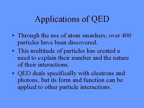 Introduction to QED Quantum Electrodynamics Part IV Applications