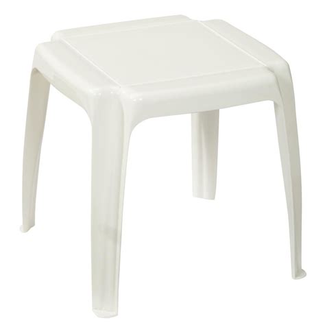 White Patio Side Table 231722 - The Home Depot | Plastic patio ...