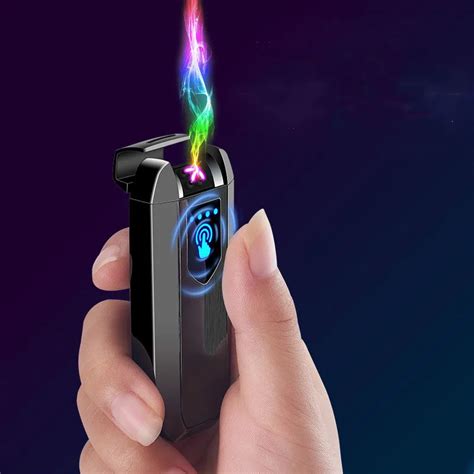 New Metal Double Arc Plasma Lighter Rechargeable USB Cigarette lighters USB Electric Lighter ...