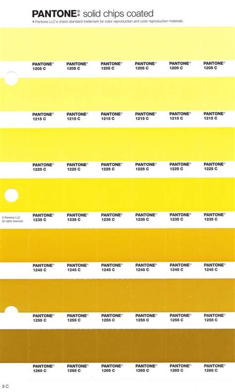 Pantone Color Chart Yellow