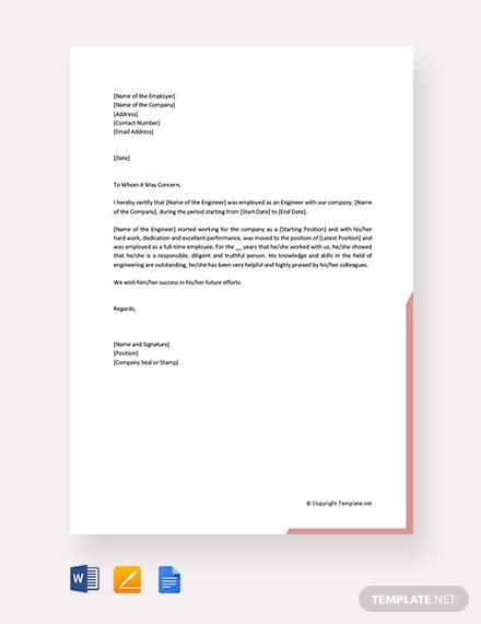 Work Experience Letter - 11+ Examples, Format, PDF