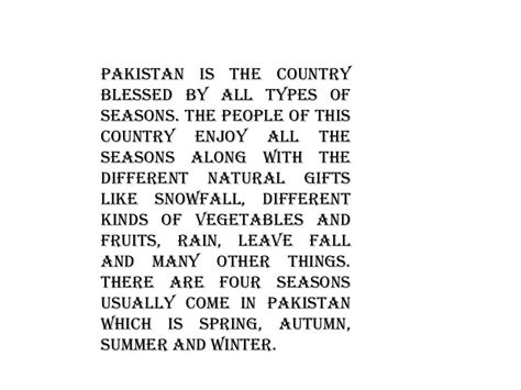 Seasons in pakistan