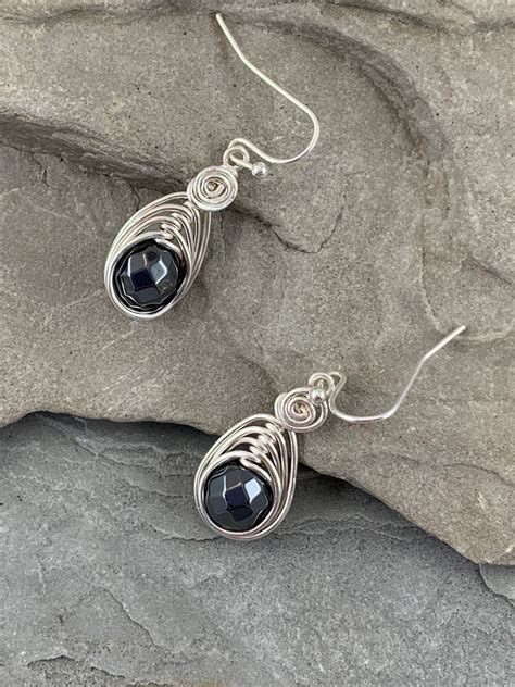 Faceted Genuine Hematite Earrings Healing Stone for Anxiety - Etsy